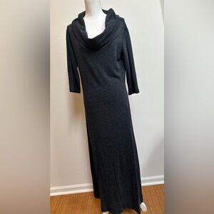 James Perse Charcoal Cowl Neck Maxi Dress size L EUC